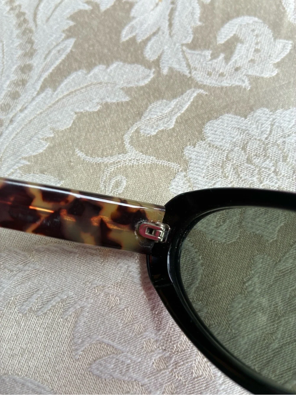 The Limited Black Oval Sunglasses with Tortoiseshell Temples